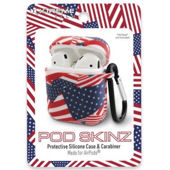 Pod Skinz Silicone Case and Carabiner for Airpods - Picture 1 of 6